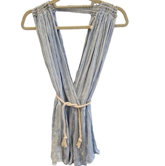 Free People Athena Romper Coverup Rope Blue - Picture 6 of 7